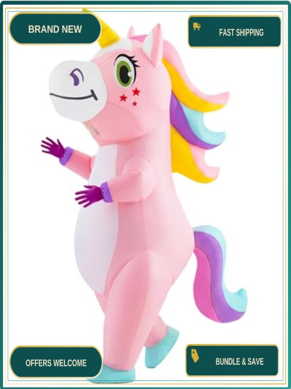 Adult Inflatable Unicorn Costume Full Body Halloween Cosplay Blow Up